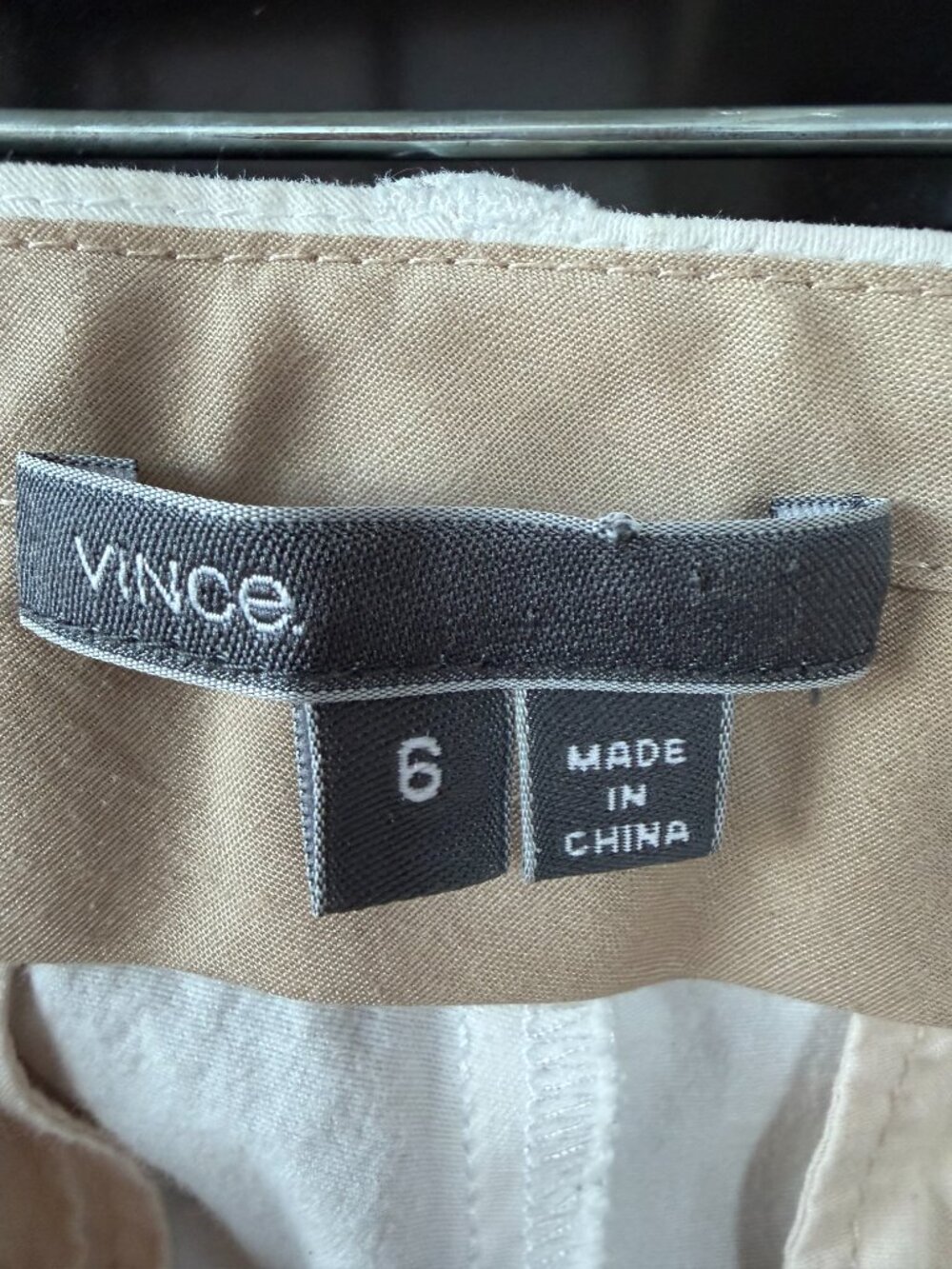 VINCE. Cream White Cotton Stretch Chino Pants Trousers 6 Classic Crop Slim - Picture 11 of 12